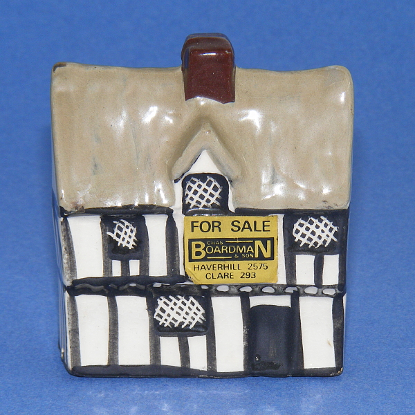 Image of Mudlen End Studio model No 4 Thatched Cottage with For Sale sign